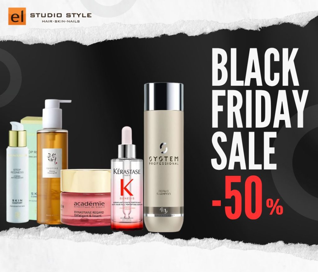 Produse profesionale pentru păr, piele și unghii incluse în campania Black Friday El Studio.